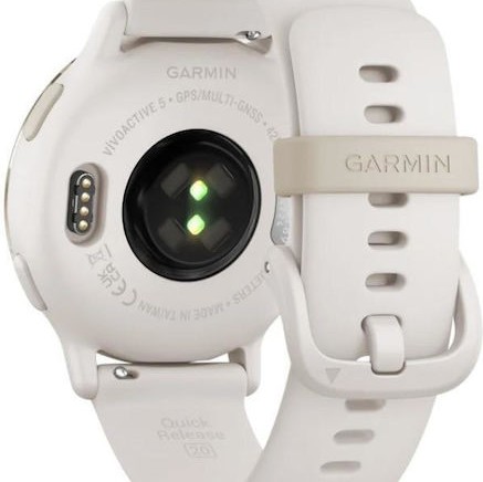 Garmin Vivoactive 5 Aluminium 42mm Αδιάβροχο Smartwatch με Παλμογράφο (Ivory)