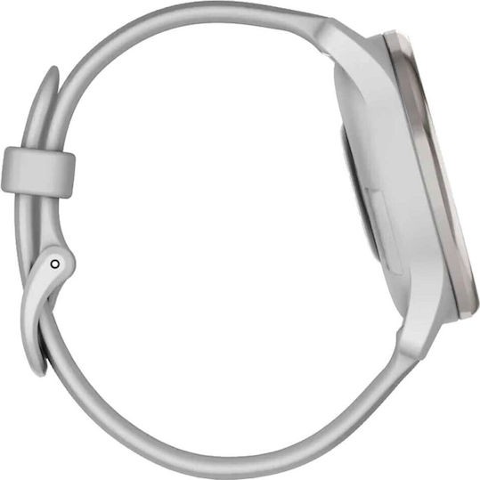 Garmin Vívomove Trend Stainless Steel 40mm Αδιάβροχο Smartwatch με Παλμογράφο (Ασημί)