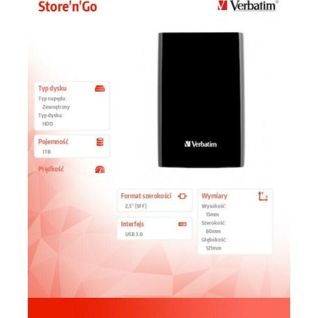 Verbatim Store 'n' Go USB 3.0 Εξωτερικός HDD 1TB 2.5