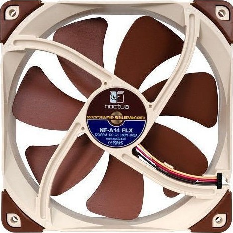 Noctua NF-A14 FLX Case Fan 140mm με Σύνδεση 4-Pin Molex / 3-Pin Καφέ