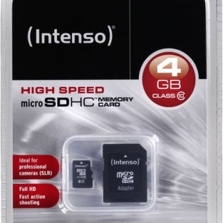 Intenso microSDHC 4GB Class 10 High Speed με αντάπτορα