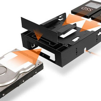 Icy Dock Flex-Fit Trio 2x 2.5 Inch HDD/SSD to 5.25 Inch Bracket with 1x 3.5 Inch Drive/Device Bay Μαύρο (MB343SP)