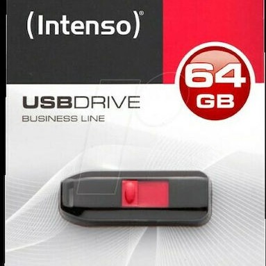 Intenso Business Line 64GB USB 2.0 Stick Μαύρο