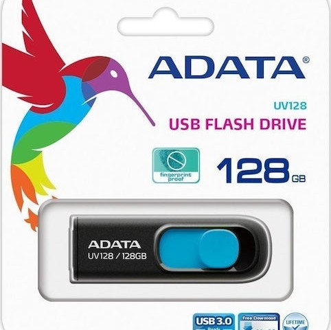 Adata DashDrive UV128 128GB USB 3.0 Stick Μαύρο