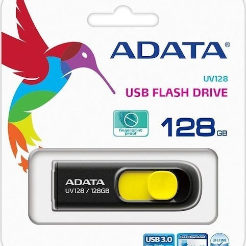 Adata DashDrive UV128 128GB USB 3.0 Stick Μαύρο