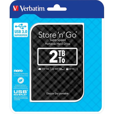 Verbatim Store 'n' Go Gen 2 USB 3.0 Εξωτερικός HDD 2TB 2.5