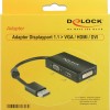 DeLock Μετατροπέας DisplayPort male σε DVI-D / HDMI / VGA female 1τμχ 62656