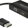 DeLock Μετατροπέας DisplayPort male σε DVI-D / HDMI / VGA female 1τμχ 62656