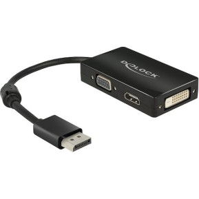 DeLock Μετατροπέας DisplayPort male σε DVI-D / HDMI / VGA female 1τμχ 62656