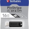 Verbatim PinStripe 16GB USB 3.0 Stick Μαύρο