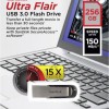 Sandisk Ultra Flair 256GB USB 3.0 Stick Μαύρο