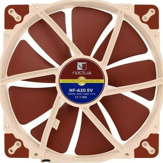 Noctua NF-A20 5V Case Fan 200mm με Σύνδεση 3-Pin Καφέ