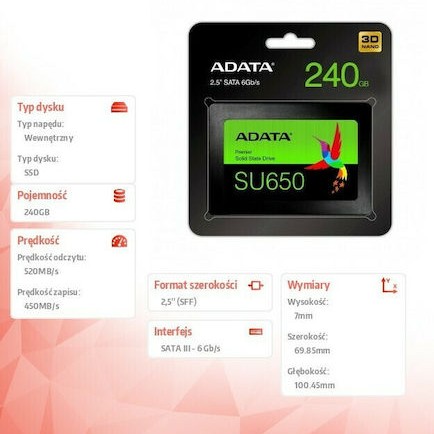 Adata Ultimate SU650 SSD 240GB 2.5'' SATA III