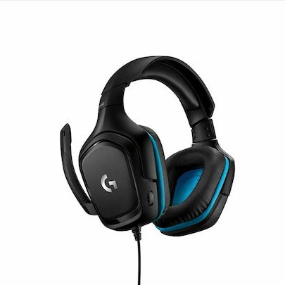 Logitech G432 7.1 Over Ear Gaming Headset με σύνδεση 3.5mm / USB Μπλε