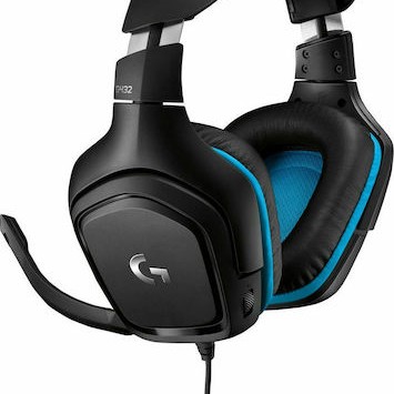 Logitech G432 7.1 Over Ear Gaming Headset με σύνδεση 3.5mm / USB Μπλε