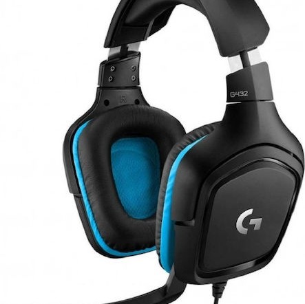 Logitech G432 7.1 Over Ear Gaming Headset με σύνδεση 3.5mm / USB Μπλε