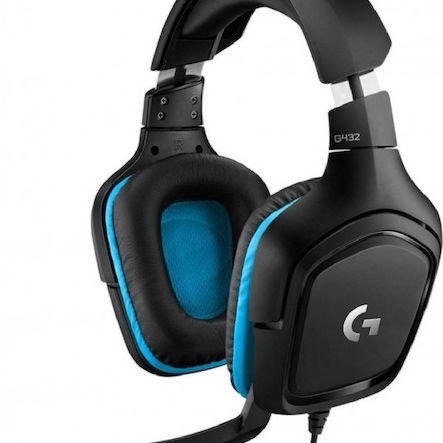 Logitech G432 7.1 Over Ear Gaming Headset με σύνδεση 3.5mm / USB Μπλε