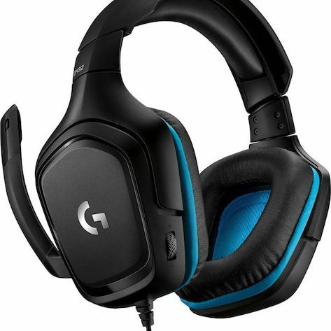 Logitech G432 7.1 Over Ear Gaming Headset με σύνδεση 3.5mm / USB Μπλε