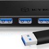 Icy Box USB 3.0 Hub 4 Θυρών με σύνδεση USB-A και Εξωτερική Παροχή Ρεύματος