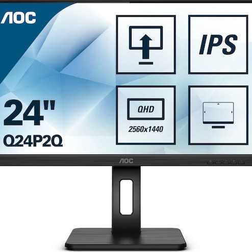 AOC Q24P2Q IPS Monitor 23.8" QHD 2560x1440 με Χρόνο Απόκρισης 4ms GTG