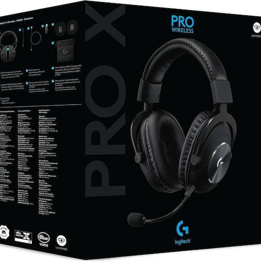 Logitech G Pro X Ασύρματο Over Ear Gaming Headset με σύνδεση USB