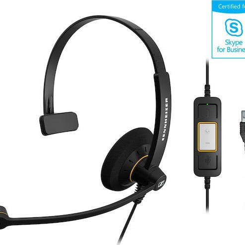 Sennheiser SC-30-USB-ML Headset Call Center On Ear Multimedia Ακουστικά με μικροφωνο και σύνδεση USB-A