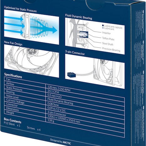 Arctic P12 Silent Case Fan 120mm με Σύνδεση 3-Pin