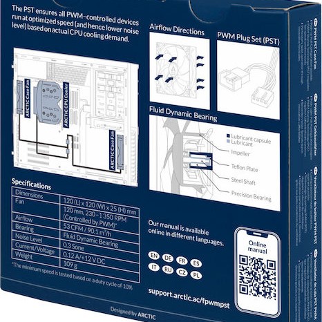 Arctic F12 PWM PST Case Fan 120mm με Σύνδεση 4-Pin