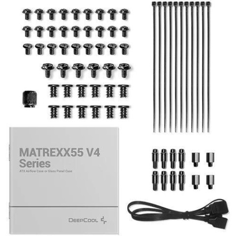 Deepcool Matrexx 55 Mesh V4 C Gaming Midi Tower Κουτί Υπολογιστή με Πλαϊνό Παράθυρο και RGB Φωτισμό Μαύρο