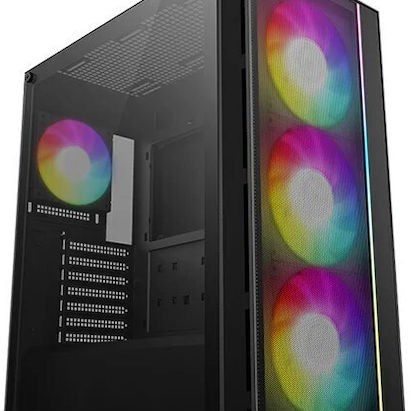 Deepcool Matrexx 55 Mesh V4 C Gaming Midi Tower Κουτί Υπολογιστή με Πλαϊνό Παράθυρο και RGB Φωτισμό Μαύρο
